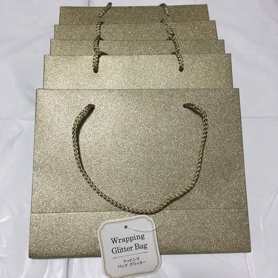 Amazon.co.jp: セリア ラッピングバッグ グリッター ゴールド 5枚
