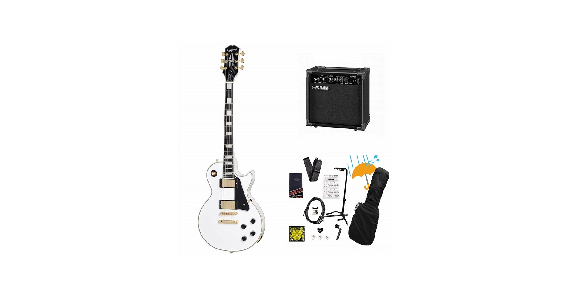 Amazon | Epiphone/Inspired by Gibson Les Paul Custom Alpine White