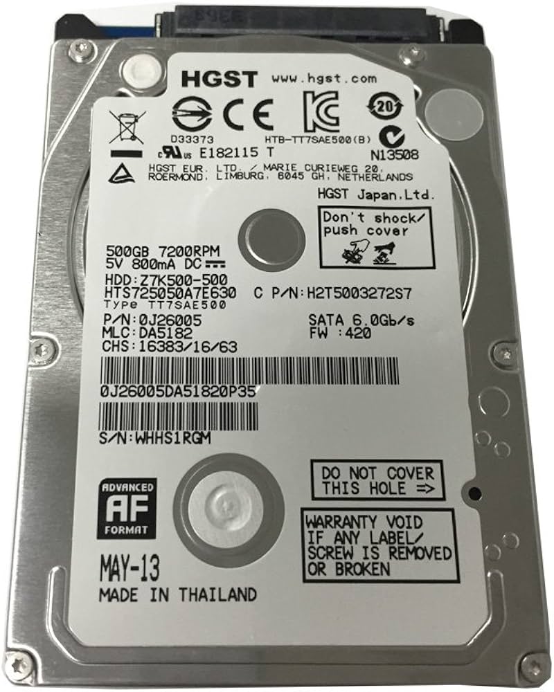 Amazon.com: HGST Travelstar 2.5-Inch 500GB 7200RPM SATA III 32MB