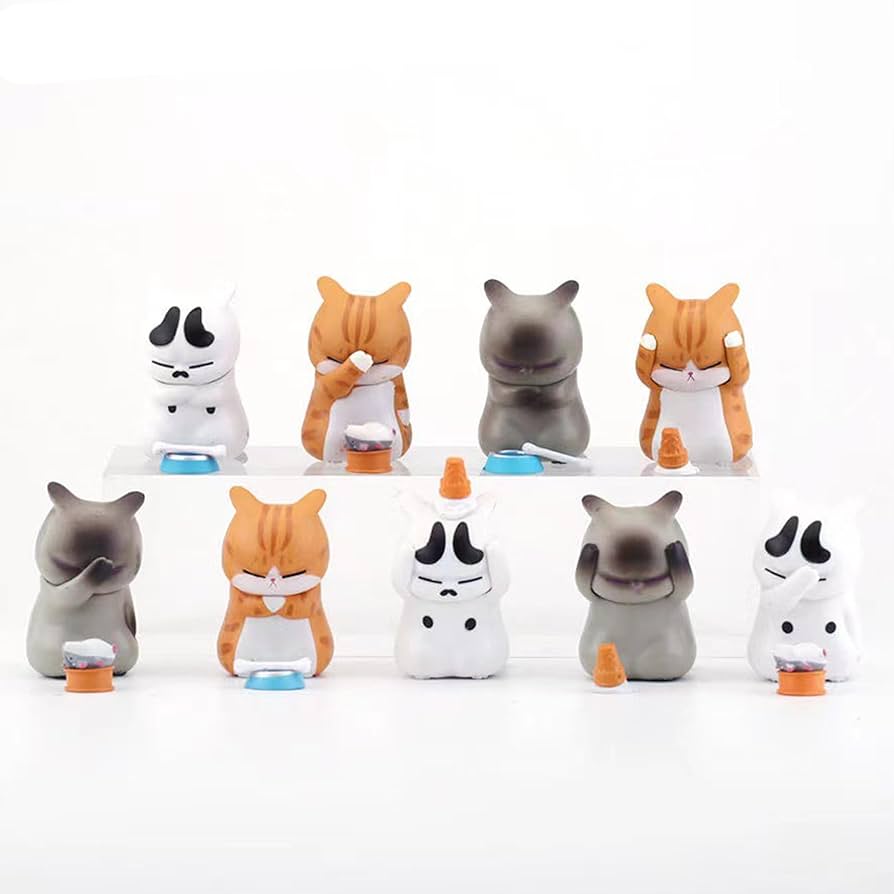Amazon.co.jp: Felimoa 猫フィギュア 困り猫 ねこの置物 ミニ