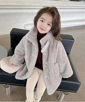 Amazon | [BLZXIAN] キッズ ファーコート 模造毛皮 フェイクファー