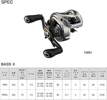 Amazon | ダイワ(DAIWA) ベイトリール 24バス X100HL | ダイワ(DAIWA