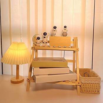 Amazon.com: JUOPZKENN Wooden Double Layer Rack Desk Storage
