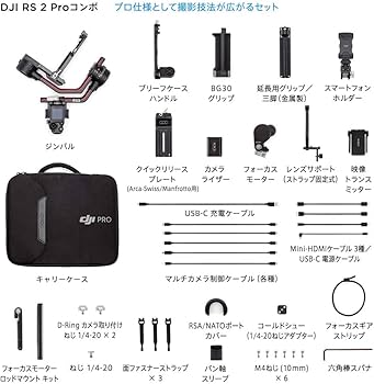 Amazon.co.jp: DJI RS 2 Proコンボ、3軸手持ちスタビライザー、積載量