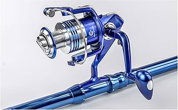 Amazon | 青い釣り用リール、4.9：1のギア比、頑丈で軽量なメタル