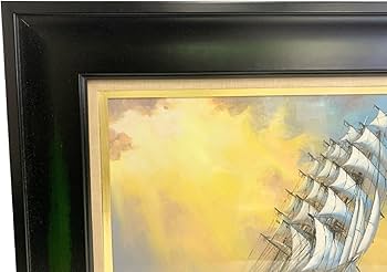 Amazon.co.jp: 梶田達二 初代海王丸 旭日洋々 油彩画 絵画 美術品 自然