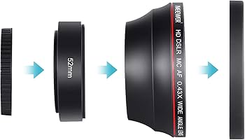 Amazon | Neewer 52mm 0.43x HD 魚眼広角レンズ マクロクローズアップ