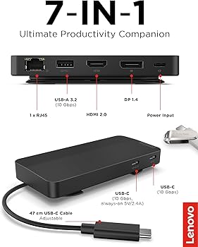 Amazon.com: Lenovo USB-C Dual Display Travel Dock w/ 100W Power