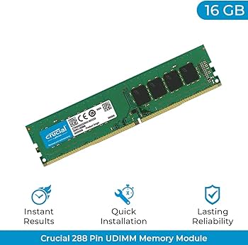 Crucial 16GB, 288-pin DIMM, DDR4 PC4-21300, at Amazon.com