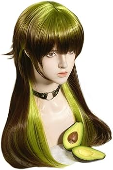 Amazon.co.jp: SCORRO ロングストレートドラッグウィッグアボカド