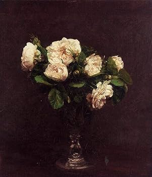 Amazon.co.jp: 19 絵画白いバラ アンリ ファンタン ラトゥールの花の
