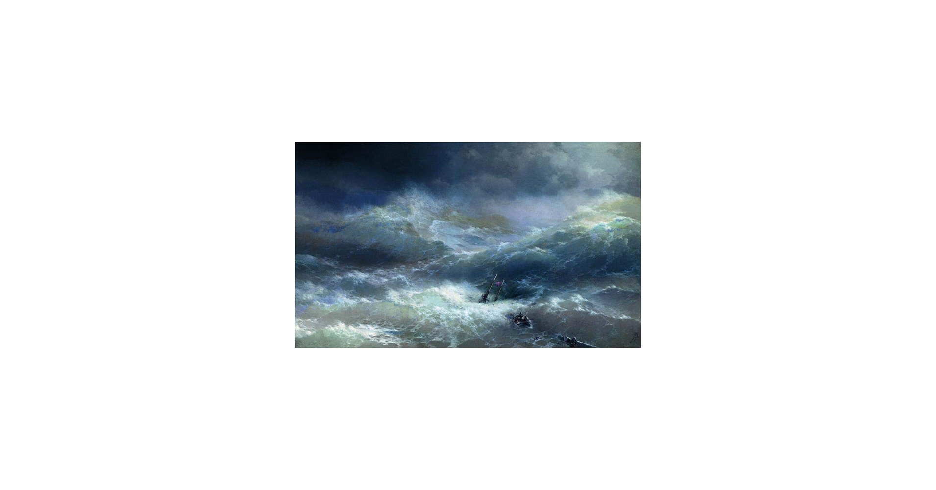 Amazon.co.jp: 10 アート絵画 波 1889 嵐 海景 難破船 イワン