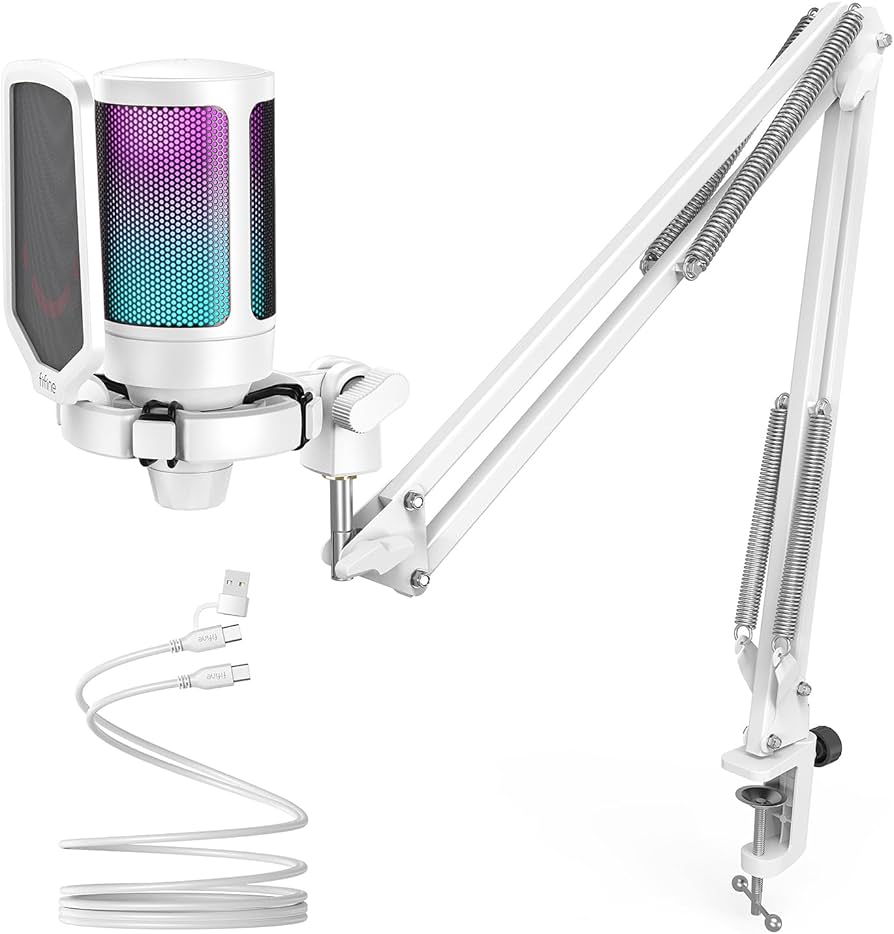 Amazon.co.jp: FIFINE USB コンデンサーマイク RGB光り カーディオイド