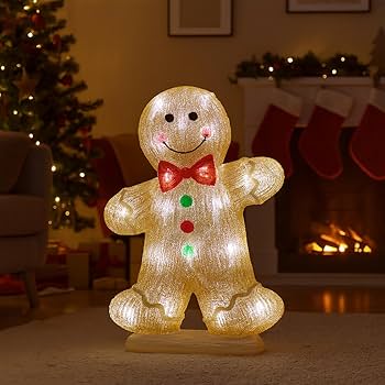 Marco Paul Large LED Gingerbread Man Christmas Decoration – 30 cm
