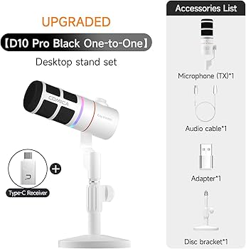Amazon.com: EJoy D10 PRO(D) Wireless USB Gaming Microphone – RGB