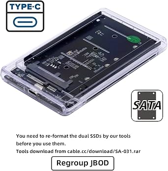 Amazon.com: NFHK Dual MSATA Mini-SATA SSD Card JOBD Raid0 Span
