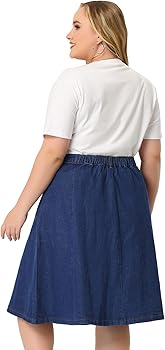 Amazon.com: Agnes Orinda Plus Size Denim Skirt for Women 2025