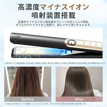 Amazon | 【千万級の高濃度マイナスイオン】24mm ヘアアイロン 2way