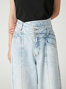 Amazon | [フレイ アイディー] アシメダブルウエストワイドデニム