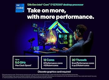 Amazon.com: Intel® Core™ i7-12700KF, 12-Core Desktop Processor (8P