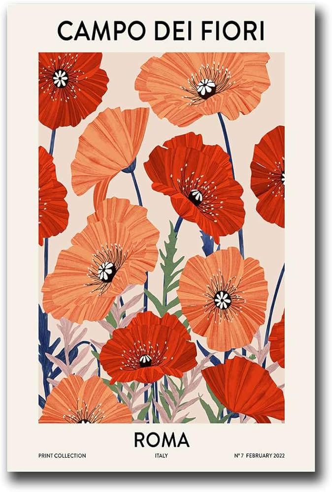 Amazon.com: YX Tide Canvas Art Poster Campo Dei Fiori Roma Art