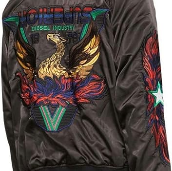 Amazon | DIESEL(ディーゼル) スカジャン ボンバージャケット ブラック