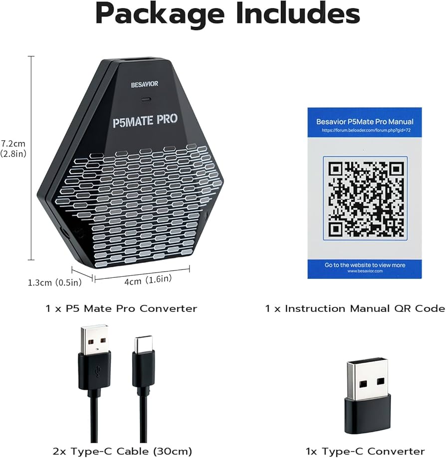 Amazon.com: BESAVIOR P5 MATE PRO USB Adapter for PS5/PS5 Slim/PS5