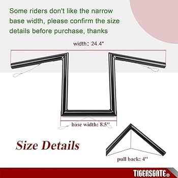 Amazon | TIGERSGATE 12インチ ライズ Z-バー ハンドルバー インデント