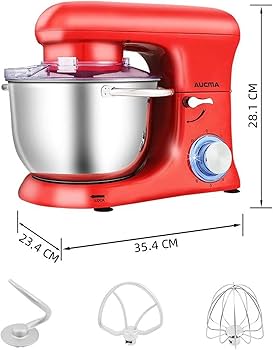 Amazon | Aucma スタンドミキサー 4.5L大容量 3種類アタッチメント付き