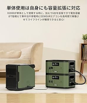 Amazon.co.jp: EENOUR エクストラバッテリー X2000 大容量 2048Wh