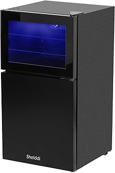 Amazon | 【中身が見える】Shelddi 小型冷蔵庫冷凍庫 80L 幅44.5cm