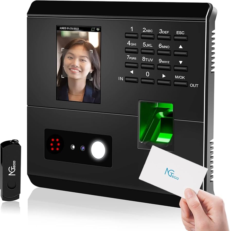 Amazon.co.jp: NGTeco タイムレコーダー 可視光顔認証 指紋認証 2.4G
