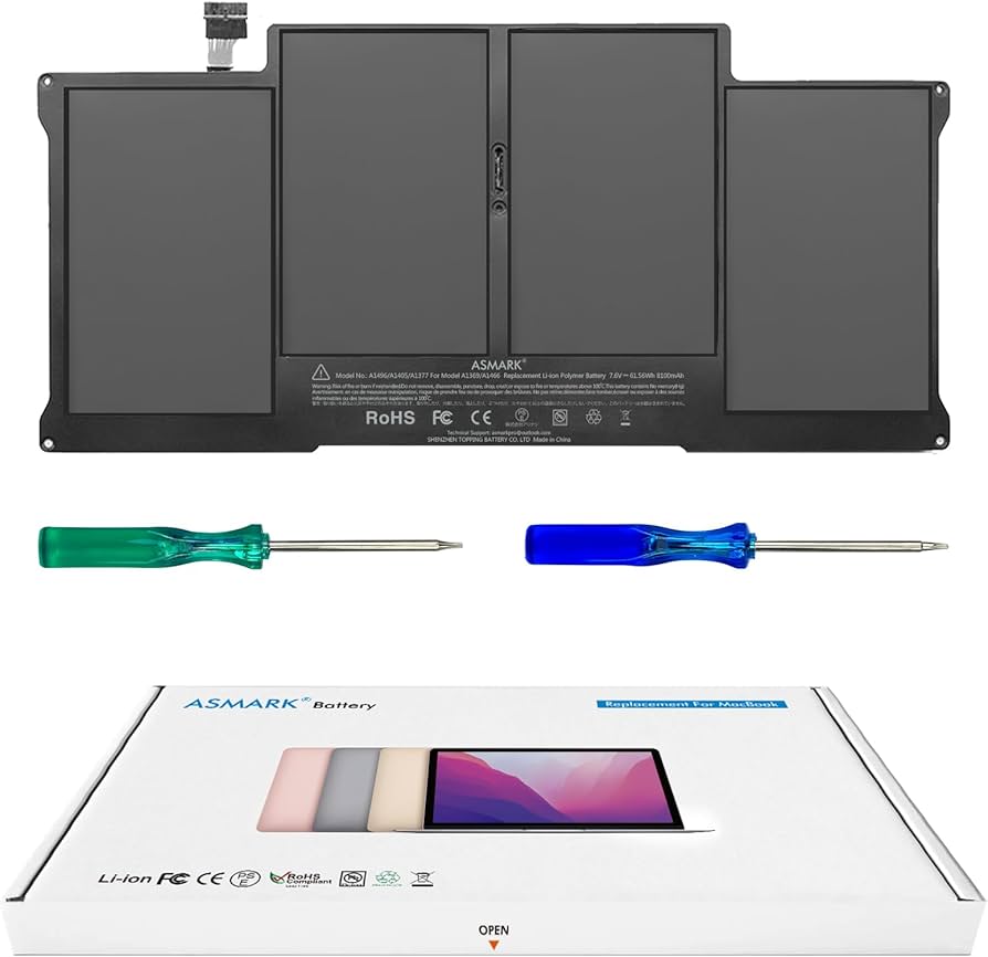 Amazon.co.jp: ASMARK Macbook Air A1466 バッテリー 交換 適用 13