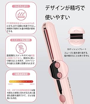 Amazon | Terviiix セラミック ヘアアイロンミニ 旅行用ストレート