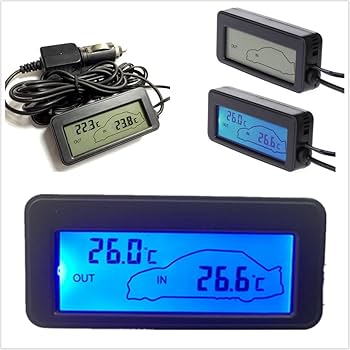 Amazon.co.jp: 車載 デジタル 温度計 ミニデジタル 車 温度 Lcd