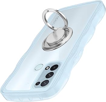 Amazon.co.jp: OPPO Reno5 A ケースブルー ウェーブ リング付き TPU