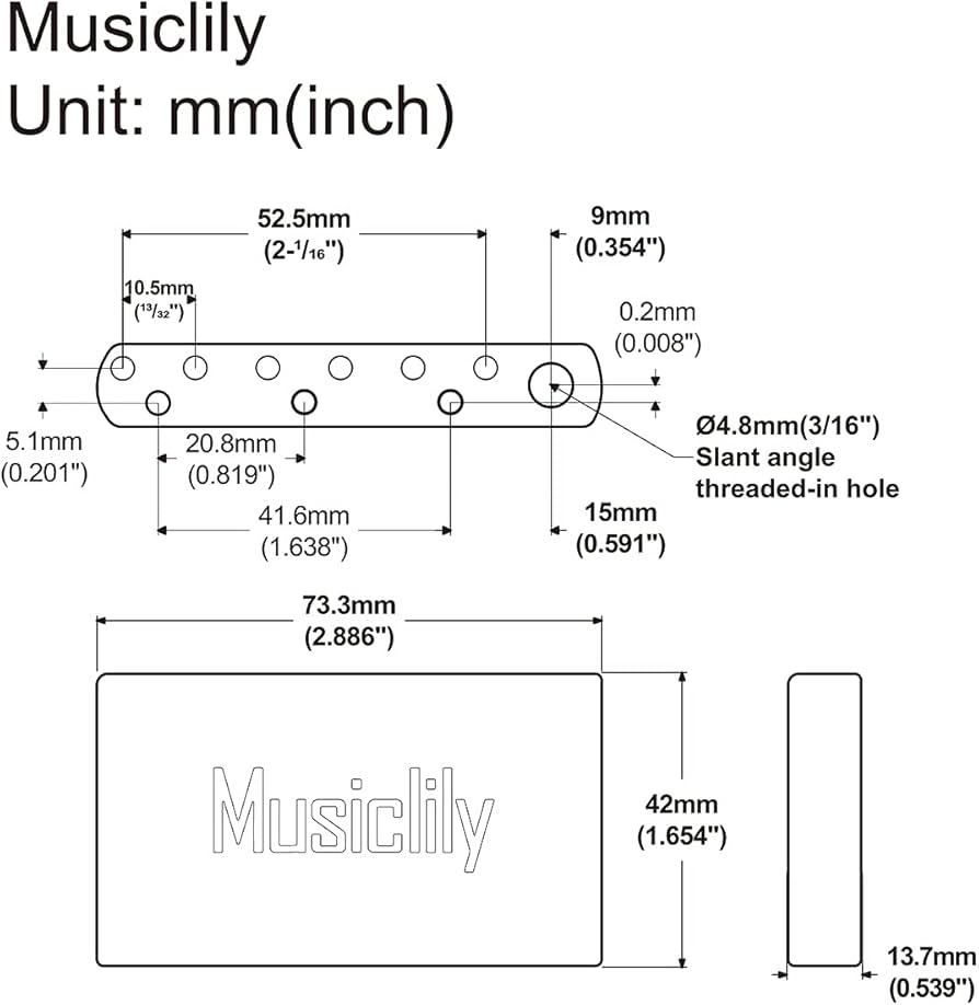 Amazon.co.jp: Musiclily Ultra ブラス 42mm MIMスタイル トレモロ