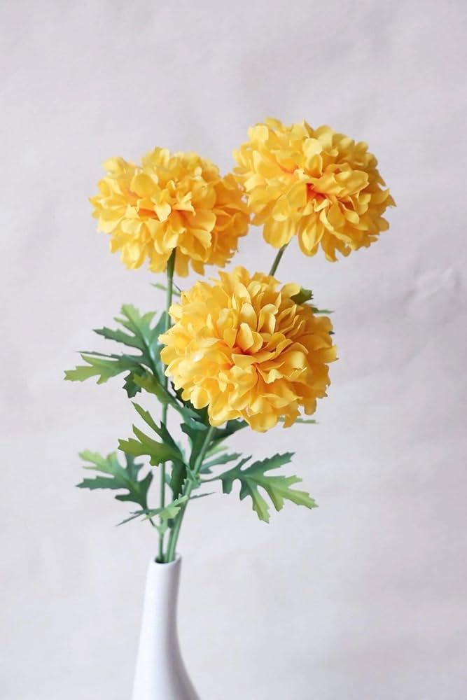 Amazon｜タイ人工イエローマリーゴールド束、人工マリーゴールド