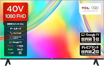 Amazon | TCL テレビ 40V型 ネット動画対応 Google TV フル