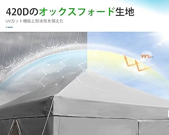 Amazon | ADVANCE OUTDOOR ワンタッチ タープテント 3段階調節 3m/2.5m