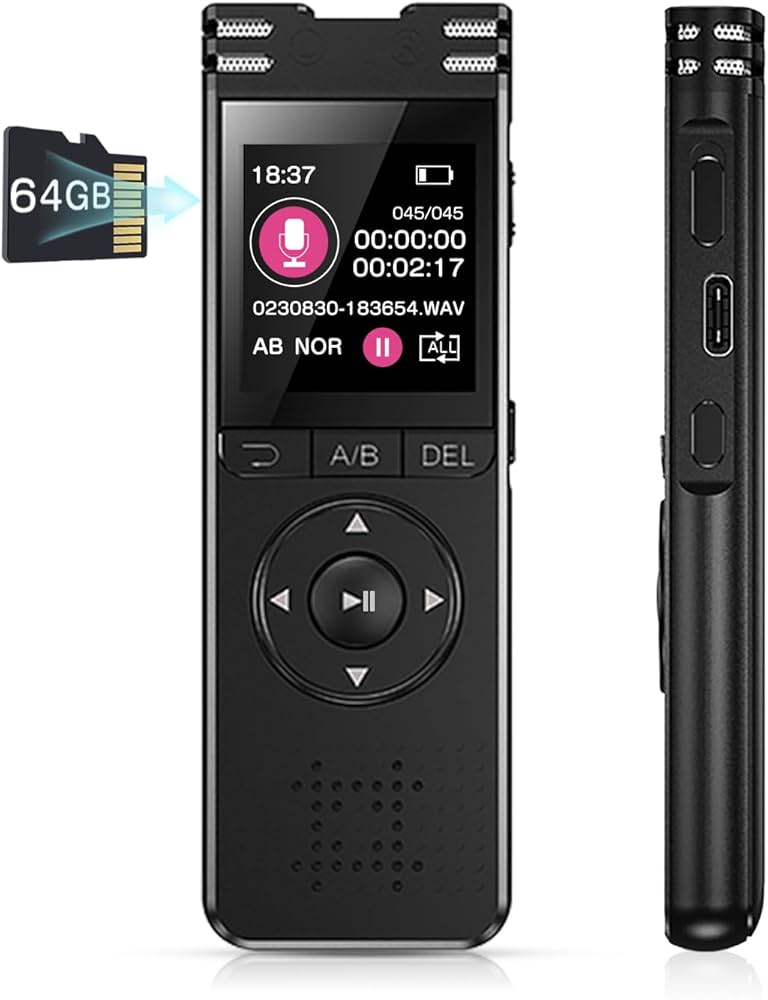 Amazon.co.jp: 【64GB大容量＆52時間連続使用】TDW ボイスレコーダー