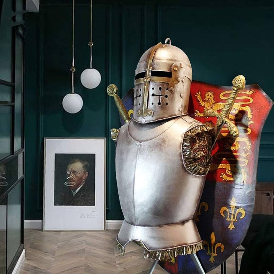 Amazon.co.jp: 盾と剣のセット鎧の壁の装飾ヴィンテージの壁掛け