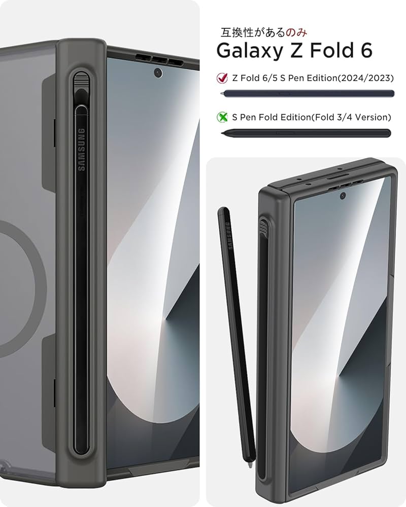 Amazon.co.jp: Miimall 対応 Galaxy Z Fold 6 ケース Sペン収納ヒンジ