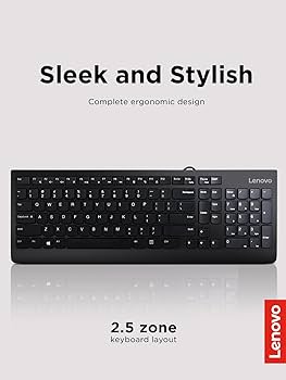 Amazon.com: Lenovo 300 USB Keyboard, Wired, Adjustable Tilt