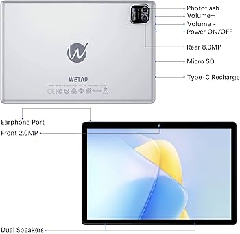 Amazon.co.jp: Android 12 タブレット 、Wetap タブレット 10インチ