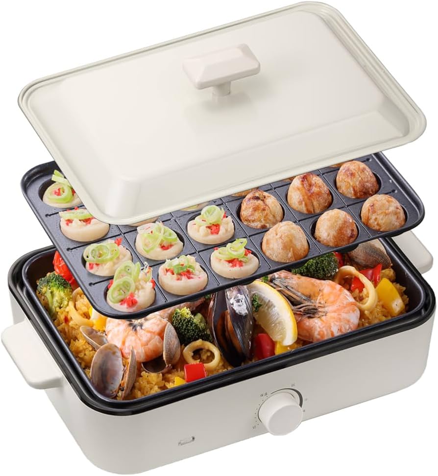 Amazon | MAXZEN ホットプレート たこ焼き器 電気 コンパクト シンプル