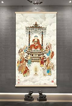 Amazon｜掛け軸／掛軸 釈迦如来座像 十八羅漢仏像 観音菩薩座像 仏教