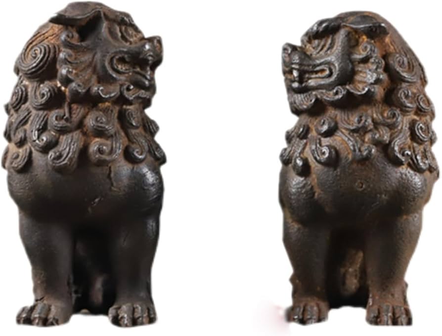 Amazon.co.jp: 狛犬 獅子 一対 シーサー 置物 玄関 風水グッズ 厄除け