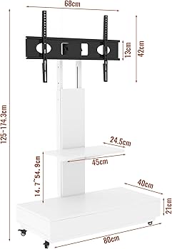 Amazon.co.jp: テレビスタンド キャスター付きTVスタンド ハイタイプ