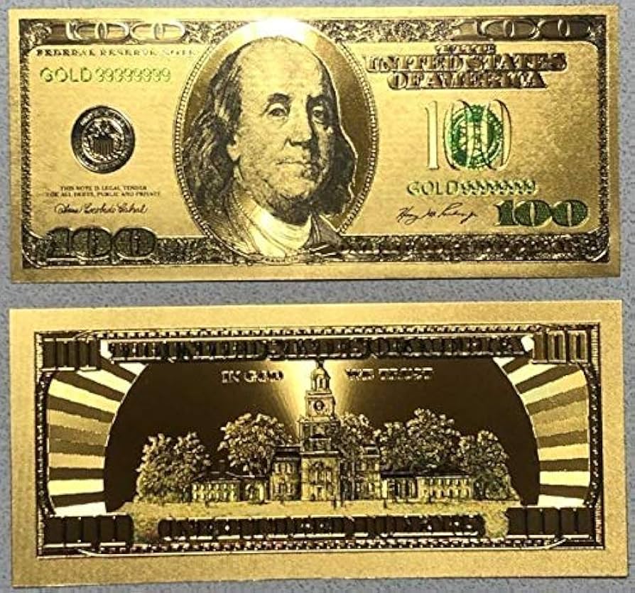 Amazon | 貴重S/N99999999 2枚セット 100ドル札 金メッキ 紙幣
